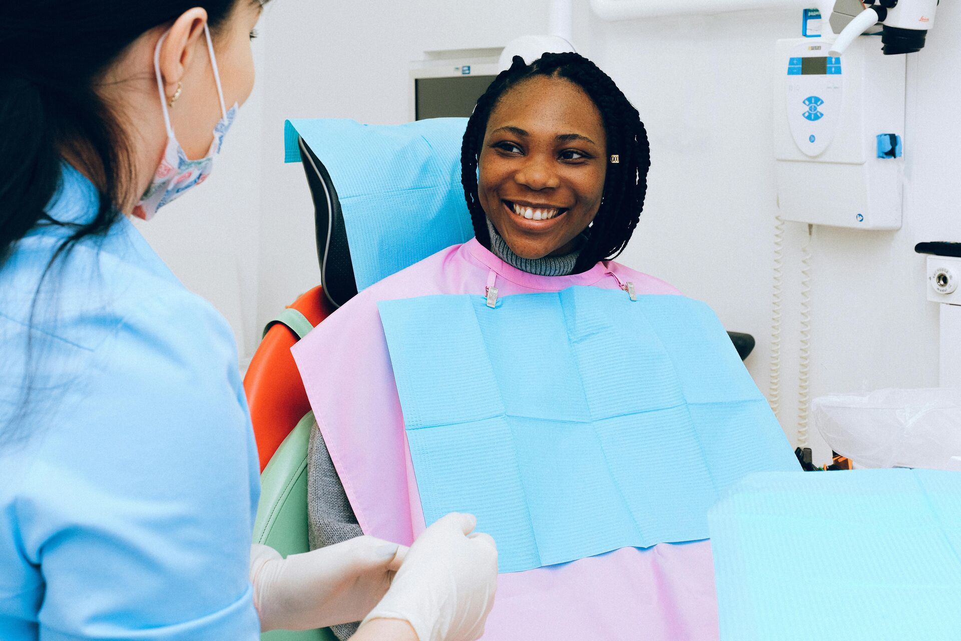 Woman smiling in dentist chair